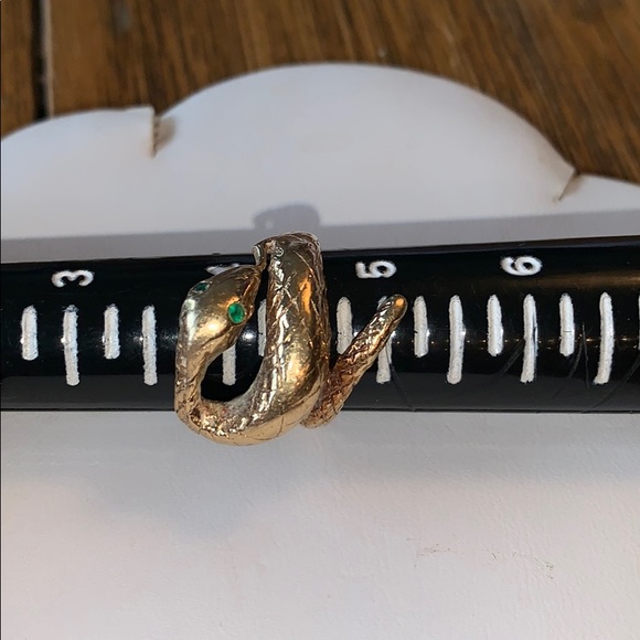 14K GOLD EMERALD Jewelry - 🍭14K GOLD, EMERALD EYE SNAKE RING SZ 4.5.